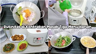 Rutinitas di Kontrakan Masak Tiga MenuCara Masak Nasi Agar Tidak Basi Pakai Rice Cooker RAVELLE [upl. by Betteann]