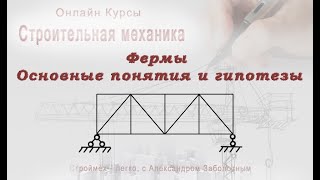 Строительная механика Фермы основные понятия и гипотезы Строймех для чайников [upl. by Garlan]