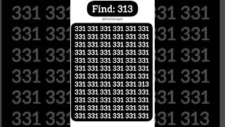 Only high IQ 100100 can spot 313 within a glance iq genius braintest riddles gk shorts 1k [upl. by Adleremse]