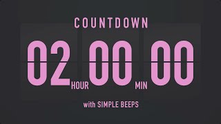 2 Hours Countdown Flip Clock Timer  Simple Beeps 💕🖤 [upl. by Appledorf]