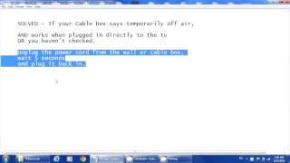SOLVED  Cable PVR DVR box says temporarily off air Rogers Cox Comcast Satellite [upl. by Iva]