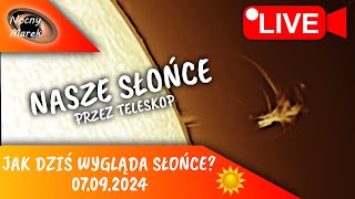 🌞🔭 Słońce na żywo przez teleskop Ogromne plamy słoneczne rozbłyski i chmury plazmy LIVE 254 [upl. by Zabrine105]