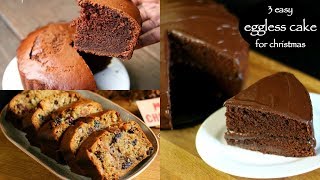 3 easy christmas cake recipes  chocolate cake recipe plum cake recipe cooker cake [upl. by Lobiv]