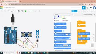 Ultrasonic sensorServo motor with Arduino in Tinkercad Circuit Code Arduino programming in Hindi [upl. by Terag835]