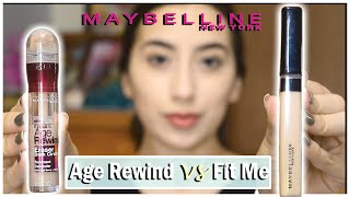 Pruebo los correctores de Maybelline Fit Me Vs Age Rewind EL MEJOR CORRECTOR  Reseña [upl. by Merideth856]