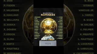 Ballon dor 2024 Nominees football ballondor [upl. by Karrah]