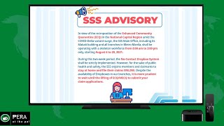 SSS Advisory August 2021  ECQ  Enhanced Community Quarantine [upl. by Mera]