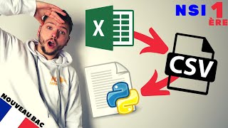 TABLEUR CSV et DICTIONNAIRE PYTHON  Spé NSI  Première Informatique [upl. by Ahsiam]