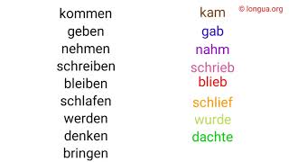 Verb Präteritum A1 A2 B1  Deutsch lernen Grammatik Test Deutsche Grammatik kam nahm schrie [upl. by Frere]