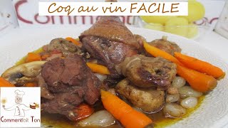 Comment faire un COQ AU VIN   Recette du coq au vin [upl. by Anaeel]