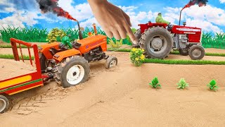 Top the most creative science project  Massey Ferguson 385 tractor  mini tractor MF 385 working [upl. by Ilsel640]