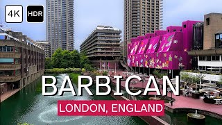 Barbican Estate Inside Londons Brutalist Utopia  London Walking Tour in 4K HDR with Captions [upl. by Hahnert]