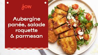 Recette de lAubergine panée salade roquette amp parmesan [upl. by Jonette]