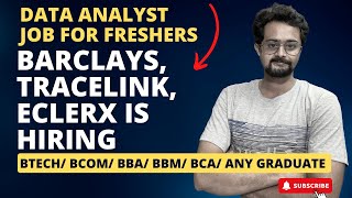 Data Analyst Jobs for Freshers  BTech BCA BCOM BBA BBM  Frontlinesmedia [upl. by Llerod]