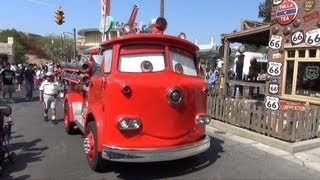 A Detailed Look at Red the Fire Truck in Cars Land Disney California Adventure  Pixar Cars [upl. by Anade]