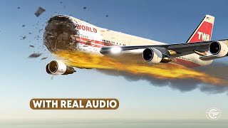 Boeing 747 Breaks Up Immediately After Takeoff Over New York With Real Audio [upl. by Nylorahs961]