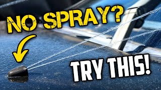 Windshield Wiper Fluid Not Spraying Or Spraying Weak Pump Lines Nozzles  Diagnose and Fix [upl. by Byrom654]