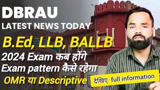 dbrau bed exam date 2024  agra university bed exam date 2024 bed [upl. by Vano]