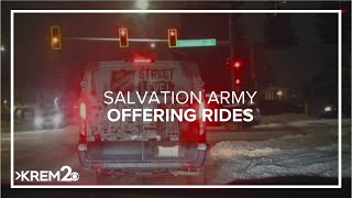 Salvation Army offering rides to warming shelters for Spokanes homeless population [upl. by Mcleod]