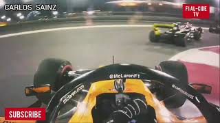 Sainz Chases and contact with Verstappen  F1 2019 Bahrain Grand Prix [upl. by Lenhard]