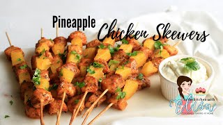 Chicken Pineapple Skewers Recipe  Simple Appetizers [upl. by Odama]