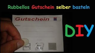 Rubbellos Gutschein selber basteln  Rubbel Gutscheinkarte machen DIY Last Minute Geschenkideen [upl. by Viradis453]