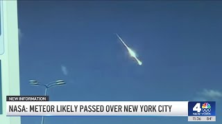 Meteor passed over New York City NASA  NBC New York [upl. by Eizzo743]