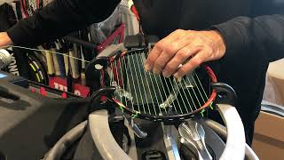 How to restring a Yonex Astrox 99 badminton racquet [upl. by Ahsitak]