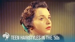 Teenage Hairstyles of the 50s Techniques amp Accessories 1956  British Pathé [upl. by Eirrak]