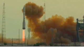 Liftoff ILS Proton Breeze M Carrying EchoStar 21 TerreStar 2 Commercial Communications Satellite [upl. by Aihsemak562]