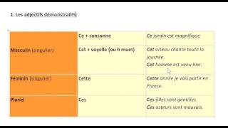 Les adejectifs démonstratifs شرح أسماء الإشارة في اللغة الفرنسية [upl. by Aesoh]