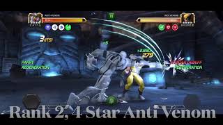 4 STAR AntiVenom OBLITERATES ROL Wolverine in 73 Hits  Marvel Contest of Champions [upl. by Nagram]