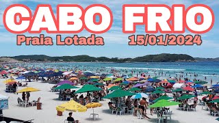 🤜🏾🤛🏾CABO FRIO AGORA 15 de Janeiro de 2024 ⛱️ Praia do Forte Lotada [upl. by Garin]