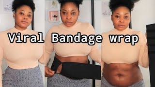 Trying The Viral Bandage Wrap Waist Trainer Amazon Waist Trainer Review [upl. by Nelleyram]