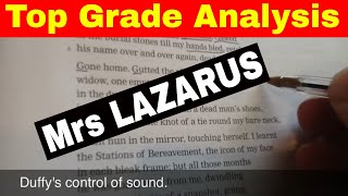 Mrs Lazarus ANALYSIS by Carol Ann Duffy Mr Salles [upl. by Mcquillin296]