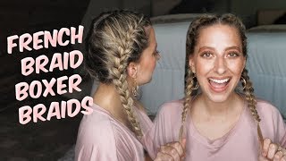 HOW TO FRENCH BRAID BOXER BRAIDS BEGINNERS TUTORIAL [upl. by Ayhdnas]