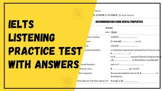 Accommodation form  Rental properties  IELTS Listening Practice Test With Answers [upl. by Elletnwahs966]