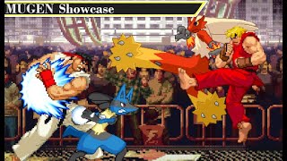 MUGEN Showcase  Ryu amp Lucario vs Ken amp Blaziken [upl. by Ydolem]