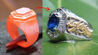 how to make custom jewelry  silver rings for men handmadejewelry [upl. by Kram]