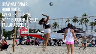 Highlights  71823 USAV Nationals Open Division  Avery Grulich ‘25 Beach Volleyball Prospect [upl. by Oiceladni641]