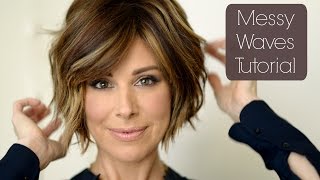 MESSY NATURAL WAVES BOB HAIRSTYLE  Tutorial for SHORT HAIR  Dominique Sachse [upl. by Zerdna]