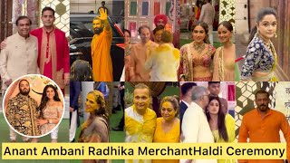 Anant Ambani Radhika Merchant Haldi Ceremony Mukesh ambani Uddhav Tina Salman khan Ananya Ranveer 😳 [upl. by Redyr134]