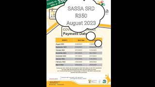 SASSA SRD R350 Grant August 2023 Payment Dates sassa [upl. by Eednarb]