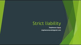 Law of Tort  Strict liability [upl. by Ellehsim]