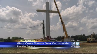 Giant cross erected in Prentiss County [upl. by Engle3]