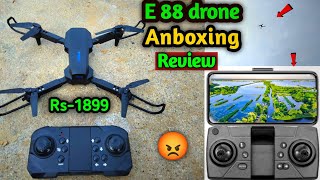 E 88 drone anboxing and review 😡 क्या ये ड्रोन हमे लेना चाहिए  bk experiment [upl. by Hameean128]