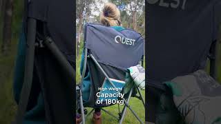 Quest Stowaway Hard Arm campingchair bestcampingchair camping questoutdoorscomau shorts [upl. by Lunnete]