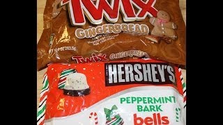 Gingerbread Twix amp Peppermint Bark Hersheys Review [upl. by Aslehc935]