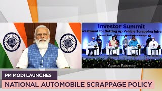 PM Modi launches National Automobile Scrappage Policy [upl. by Ocsicnarf]