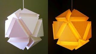 3D geometric pendant lamp  Paper lantern DIY  EzyCraft [upl. by Milde854]